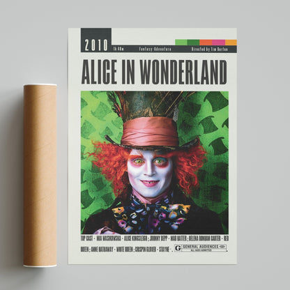 Alice in Wonderland Poster | Tim Burton Movies - 98typesModern Minimal Movies