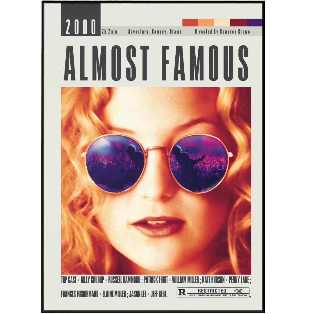 Almost Famous Poster | Cameron Crowe Movies - 98typesModern Minimal Movies