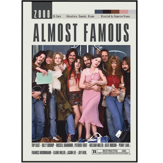 Almost Famous Poster | Cameron Crowe Movies - 98typesModern Minimal Movies