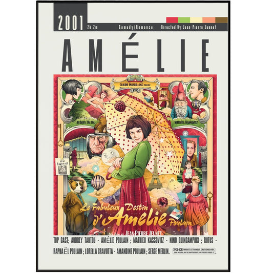 Amelie Poster | Jean - Pierre Jeunet Movie - 98typesModern Minimal Movies