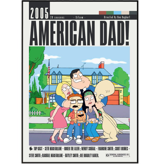 American Dad Poster - 98typesModern Minimal Movies
