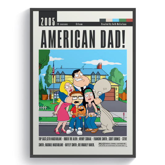 American Dad Tv Serie Posters - 98typesModern Minimal Movies