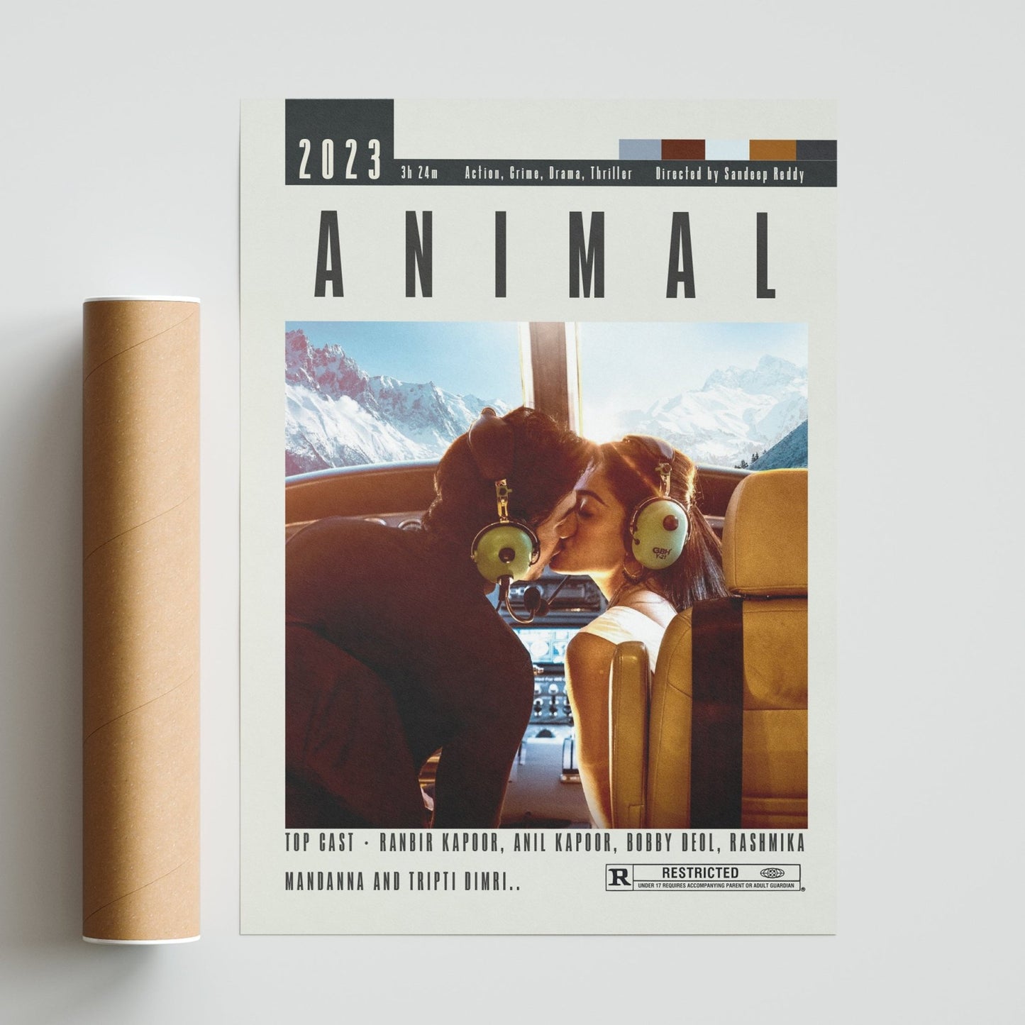 Animal Poster | Sandeep Reddy Vanga Movies - 98typesModern Minimal Movies