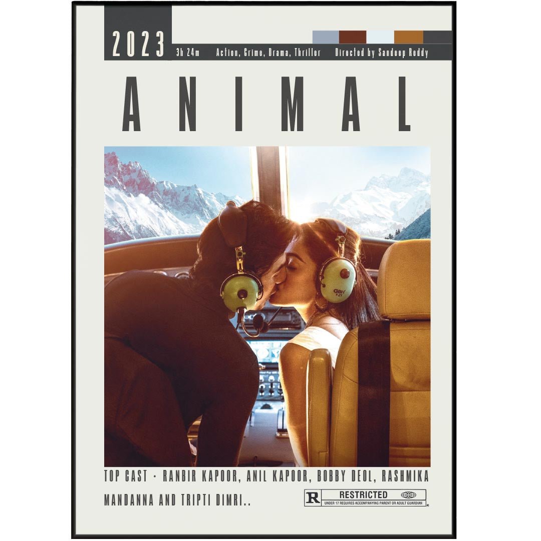 Animal Poster | Sandeep Reddy Vanga Movies - 98typesModern Minimal Movies