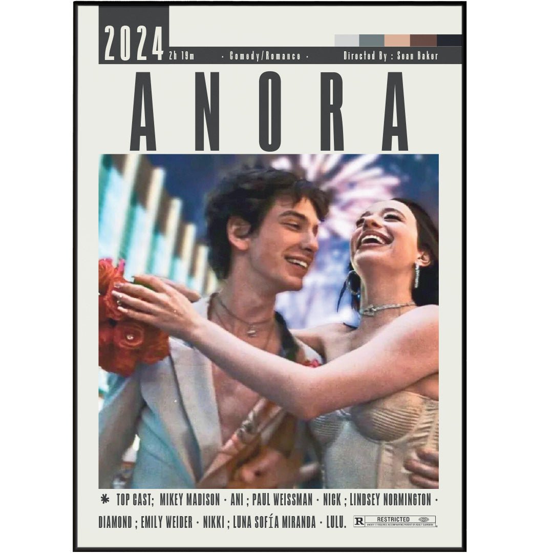 Anora Movie Poster - 98typesModern Minimal Movies