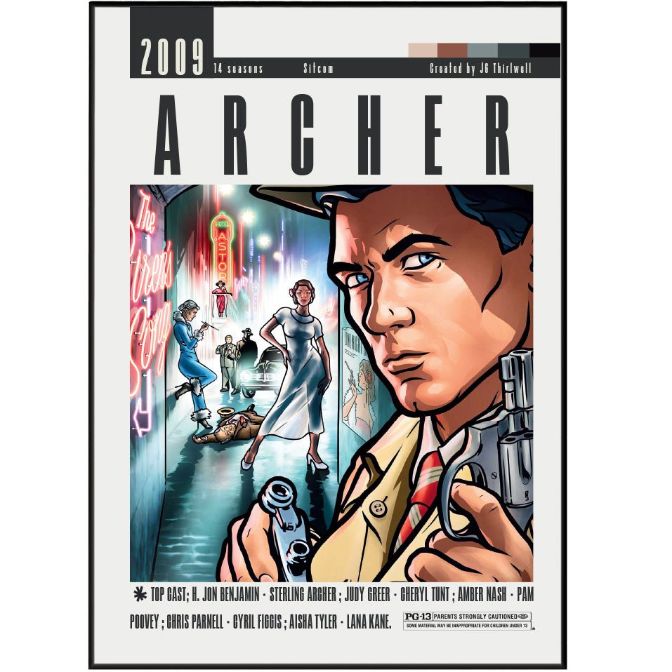 Archer Tv Serie Posters - 98typesModern Minimal Movies