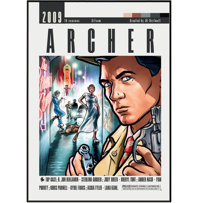 Archer Tv Serie Posters - 98typesModern Minimal Movies