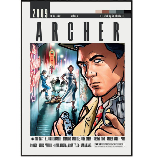 Archer Tv Serie Posters - 98typesModern Minimal Movies