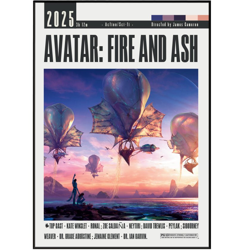 Avatar Fire and Ash 2025 Movie Poster - 98typesModern Minimal Movies