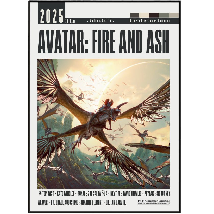 Avatar Fire and Ash 2025 Movie Posters - 98typesModern Minimal Movies