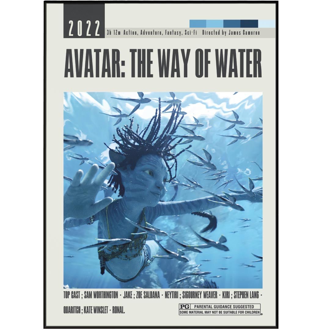 Avatar The Way of Water Poster | James Cameron Movies - 98typesModern Minimal Movies