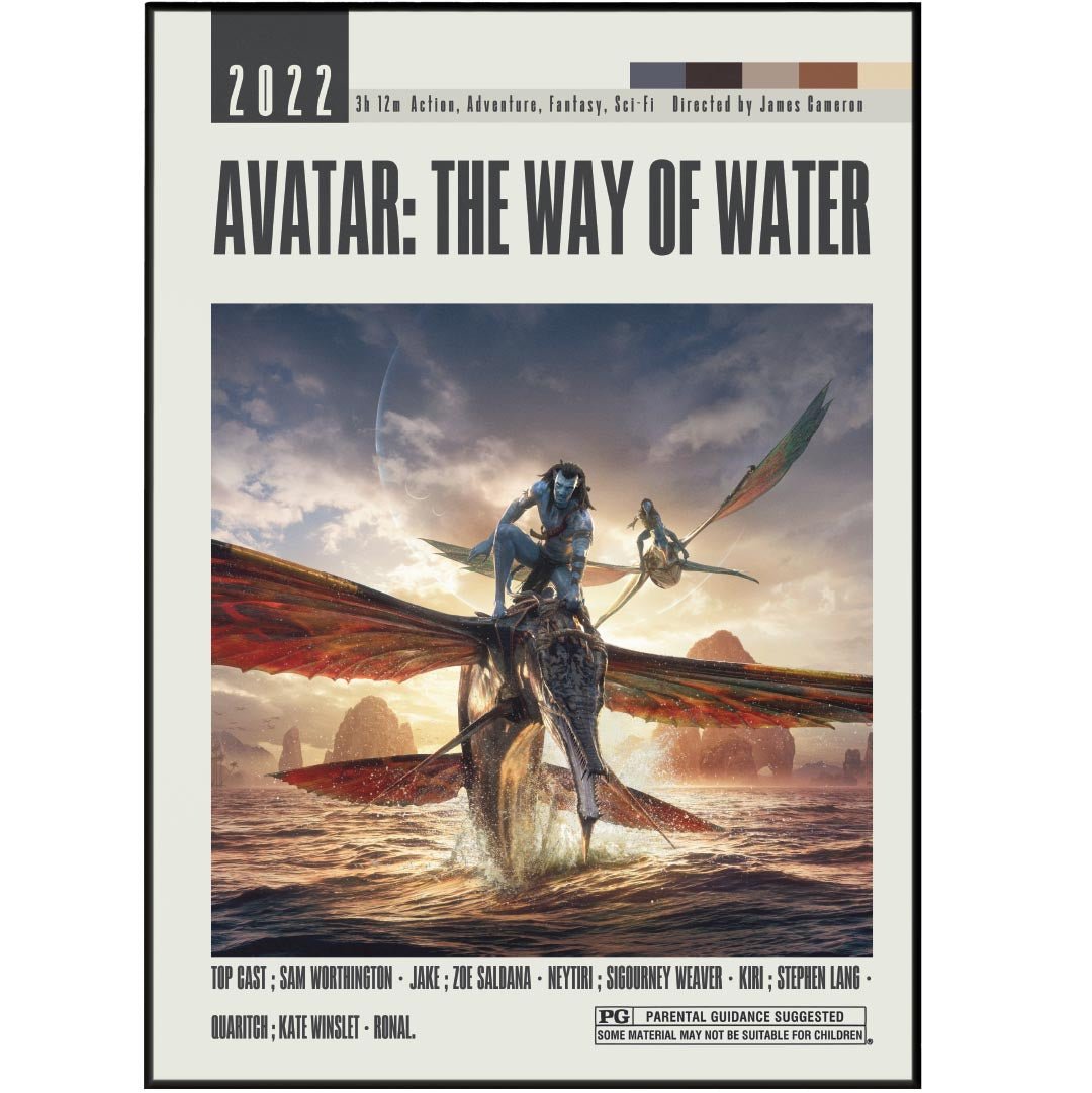 Avatar The Way of Water Poster | James Cameron Movies - 98typesModern Minimal Movies