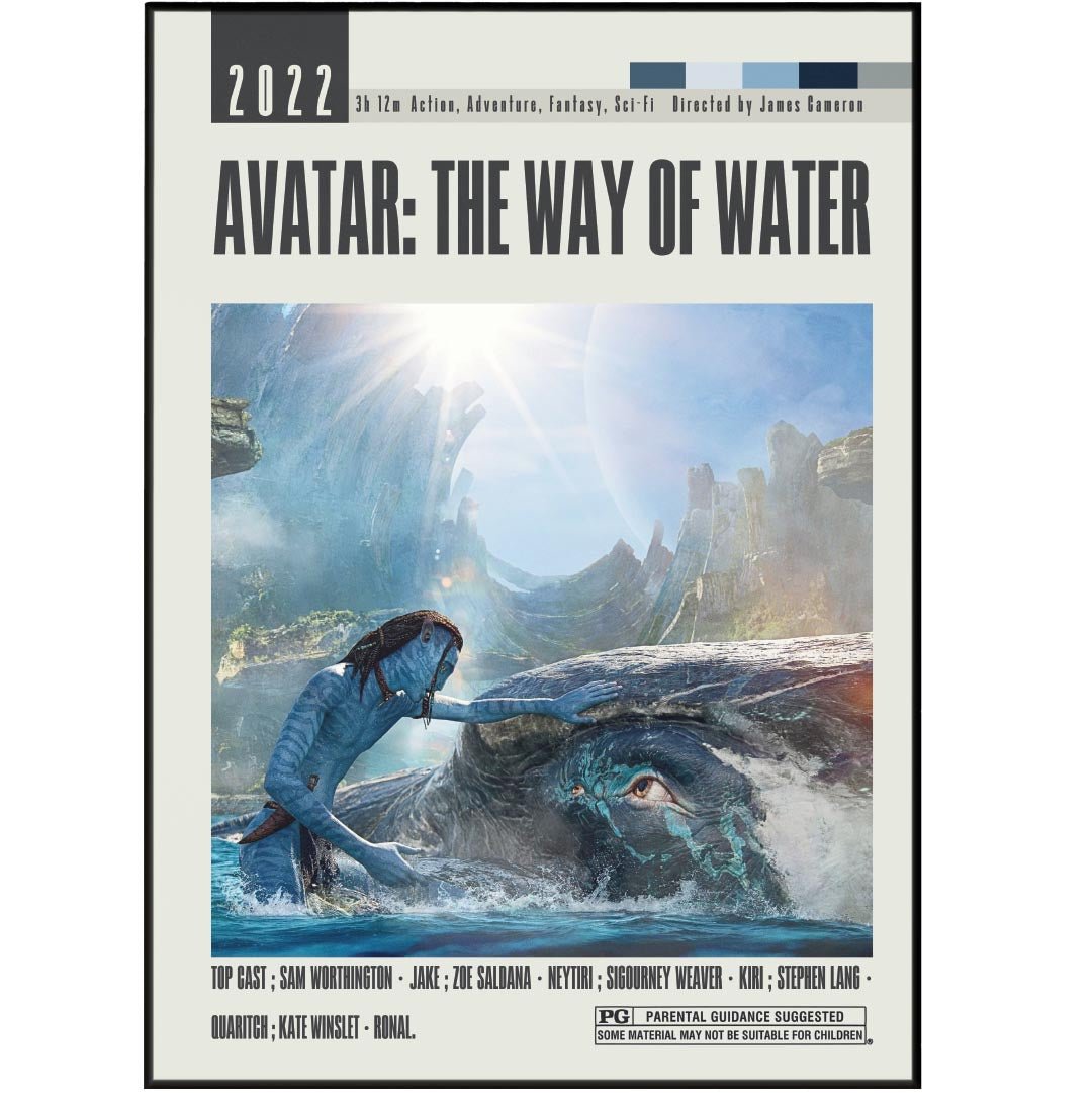 Avatar The Way of Water Poster | James Cameron Movies - 98typesModern Minimal Movies