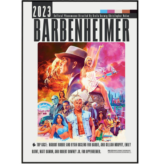 Barbenheimer 2023 Poster - 98typesModern Minimal Movies
