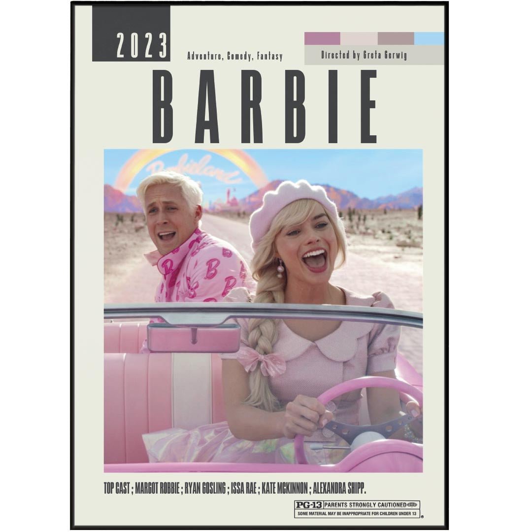 Barbie Poster | Greta Gerwig Films - 98typesModern Minimal Movies