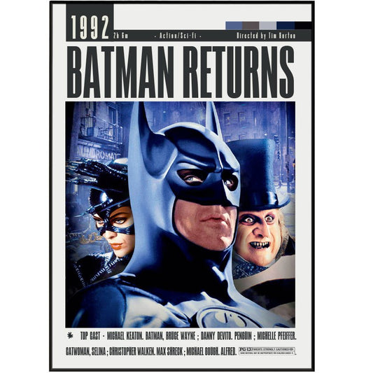 Batman Returns 1992 Movie Posters - 98typesModern Minimal Movies