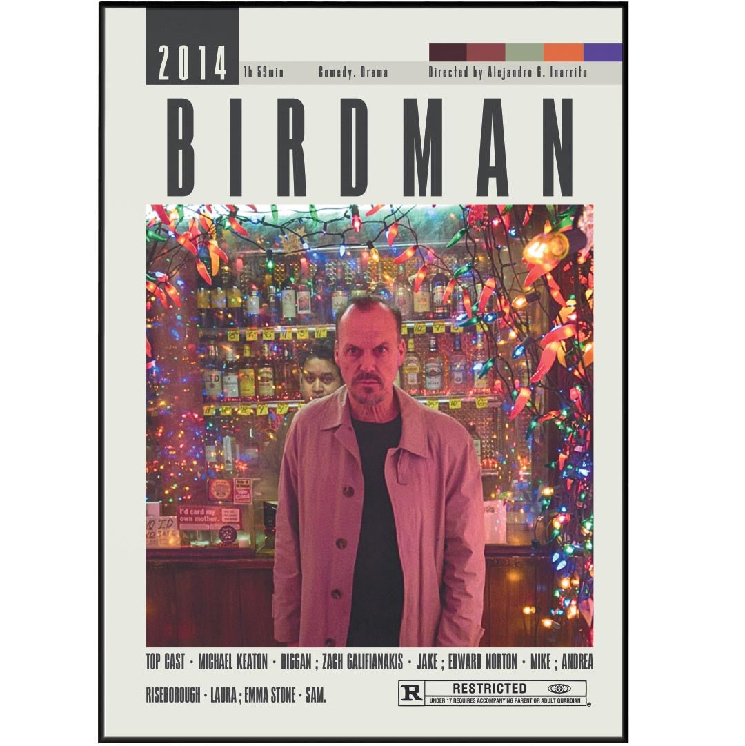 Birdman Poster | Alejandro G. Iñárritu Movies - 98typesModern Minimal Movies