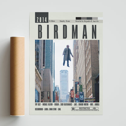 Birdman Poster | Alejandro G. Iñárritu Movies - 98typesModern Minimal Movies