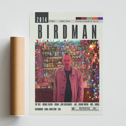 Birdman Poster | Alejandro G. Iñárritu Movies - 98typesModern Minimal Movies