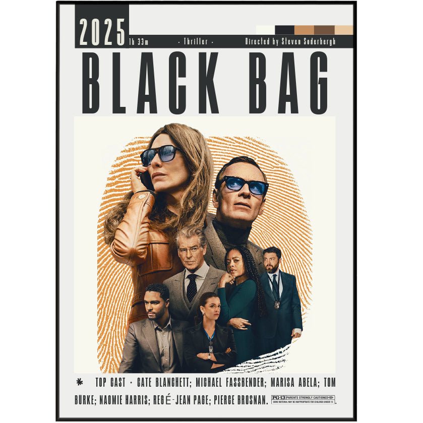 Black Bag 2025 Movie Posters - 98typesModern Minimal Movies