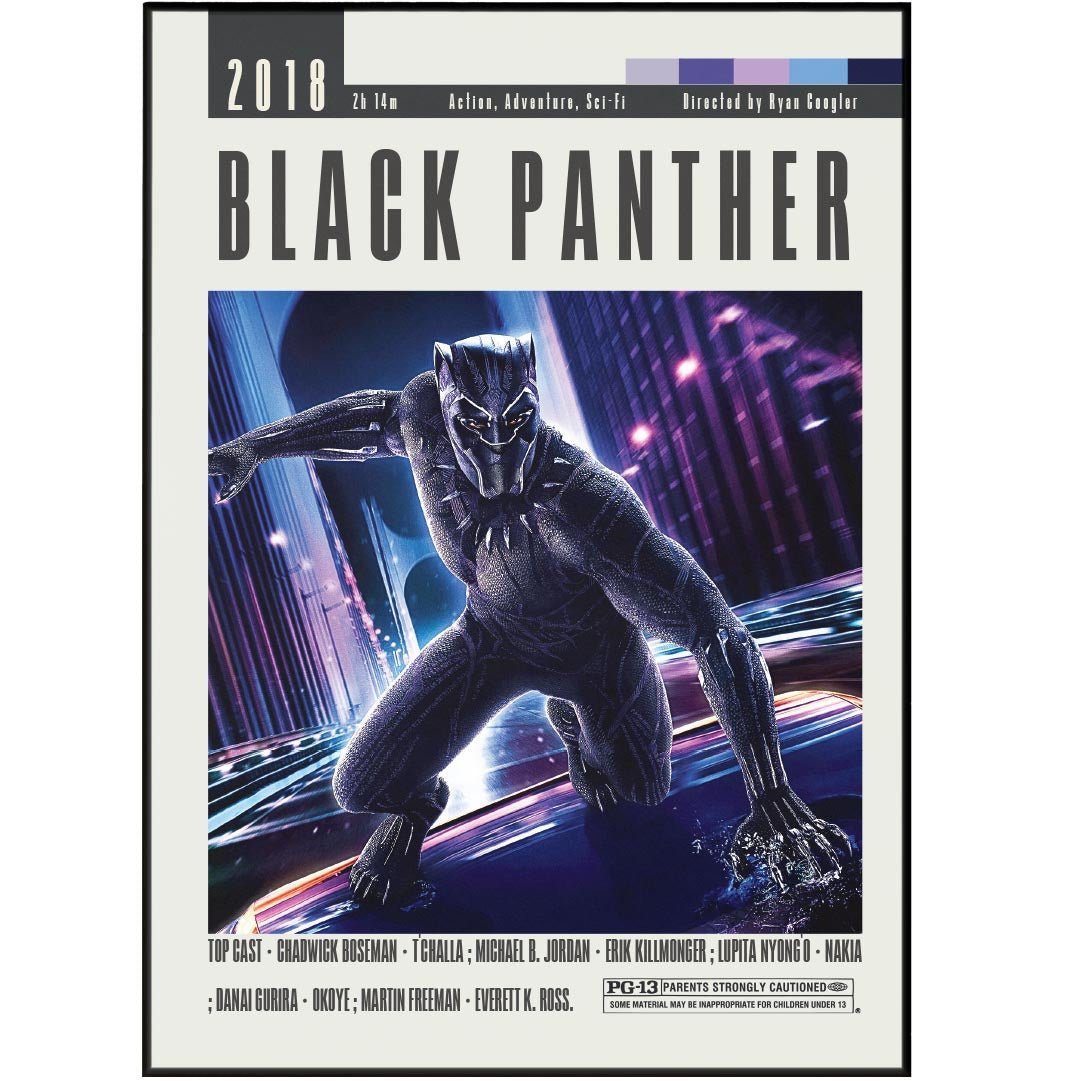 Black Panther Poster | Ryan Coogler Movies - 98typesModern Minimal Movies