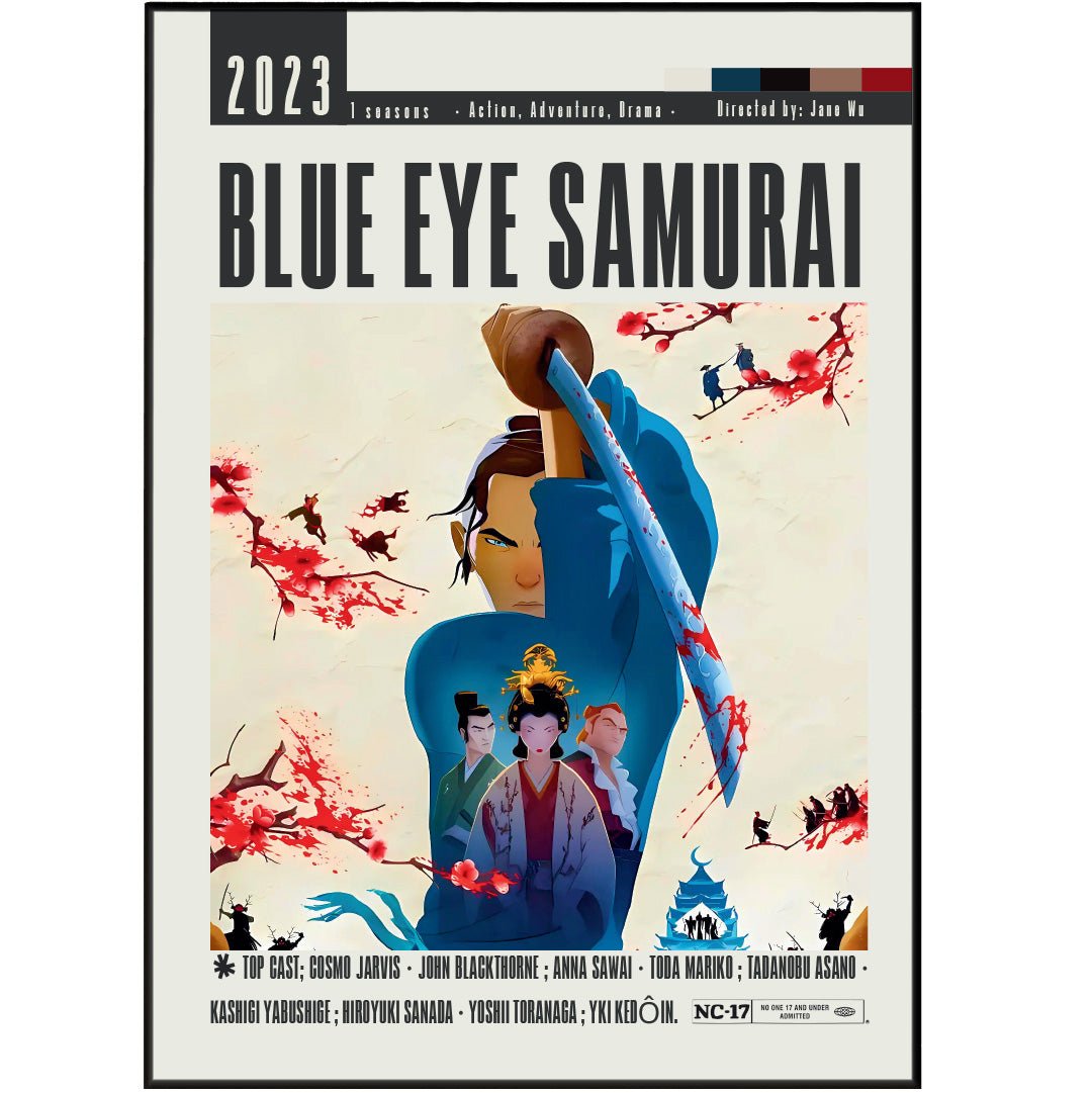 Blue Eye Samurai Tv Serie Poster - 98typesModern Minimal Movies