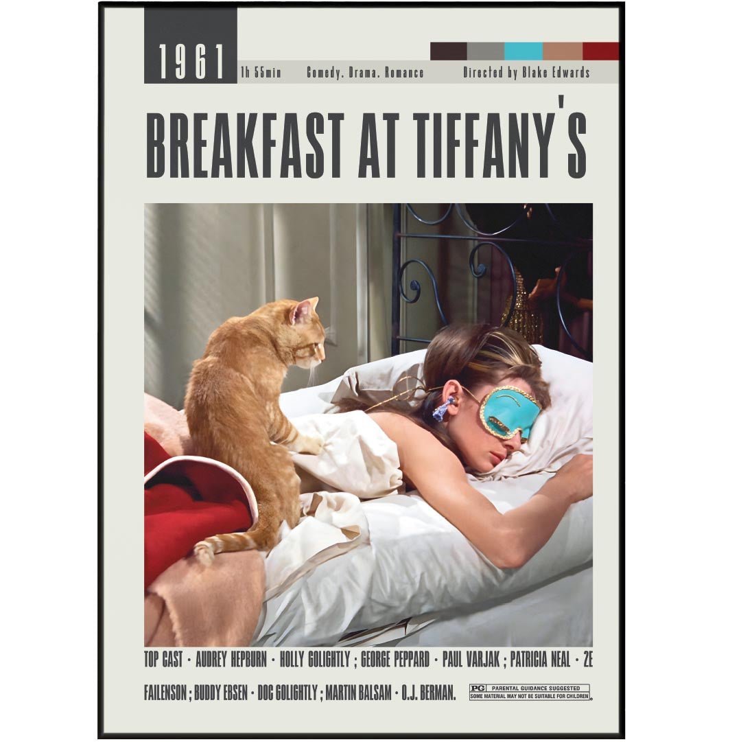 Breakfast at Tiffany's Poster | Blake Edwards Movies - 98typesModern Minimal Movies