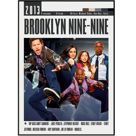 Brooklyn Nine - Nine Tv Serie Movie Poster - 98typesModern Minimal Movies