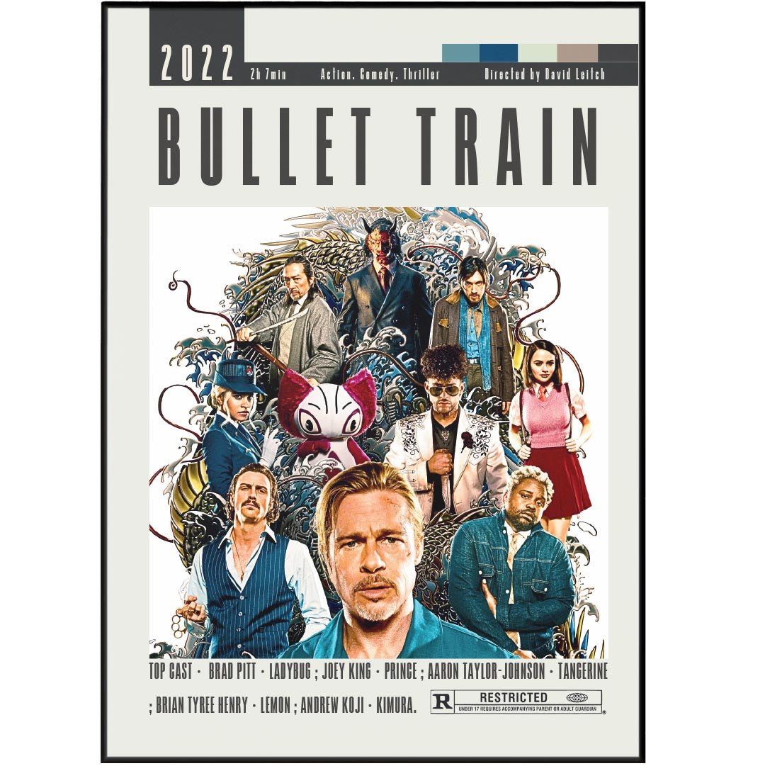 Bullet Train Poster | David Leitch Movies - 98typesModern Minimal Movies