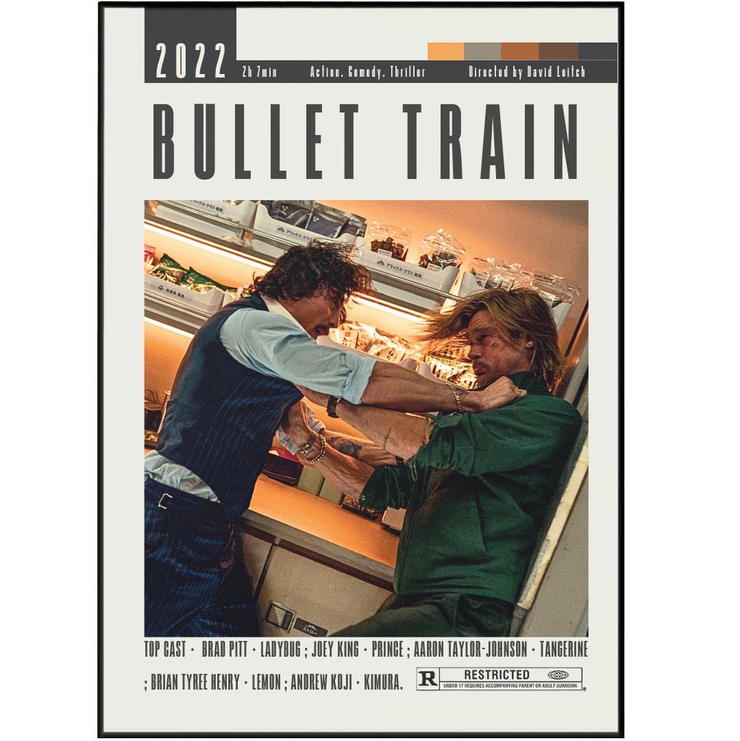 Bullet Train Poster | David Leitch Movies - 98typesModern Minimal Movies