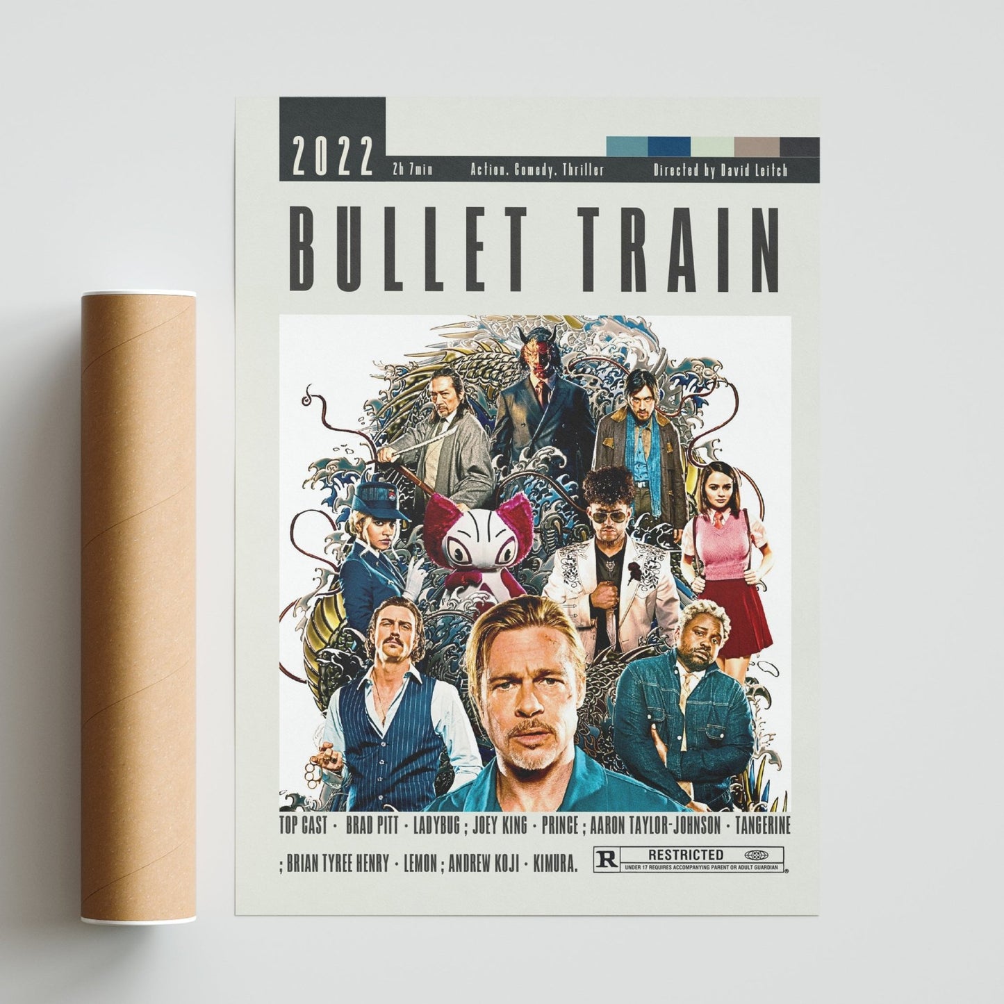 Bullet Train Poster | David Leitch Movies - 98typesModern Minimal Movies