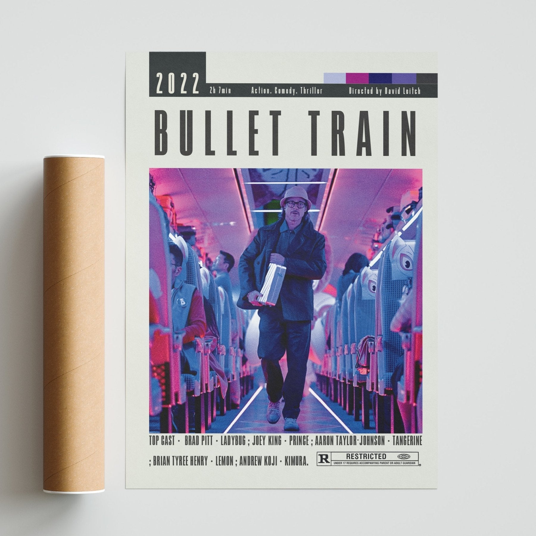 Bullet Train Poster | David Leitch Movies - 98typesModern Minimal Movies