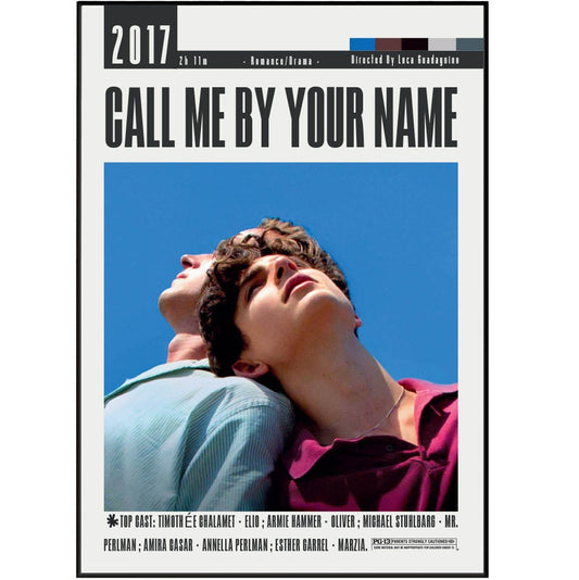 Call Me by Your Name 2017 Film Poster - 98typesModern Minimal Movies