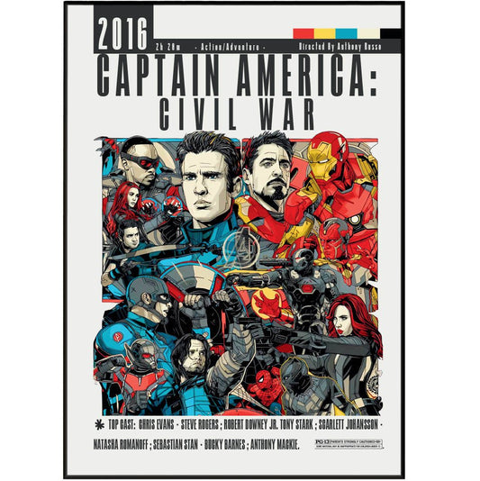 Captain America - Civil War Film Posters - 98typesModern Minimal Movies