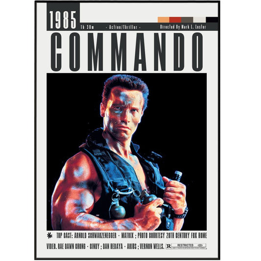 Commando 1985 Film Poster - 98typesModern Minimal Movies