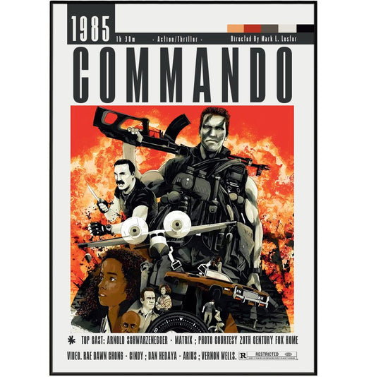 Commando 1985 Film Posters - 98typesModern Minimal Movies