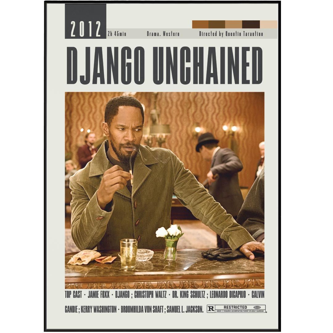 Django Unchained Poster | Quentin Tarantino Movies - 98typesModern Minimal Movies