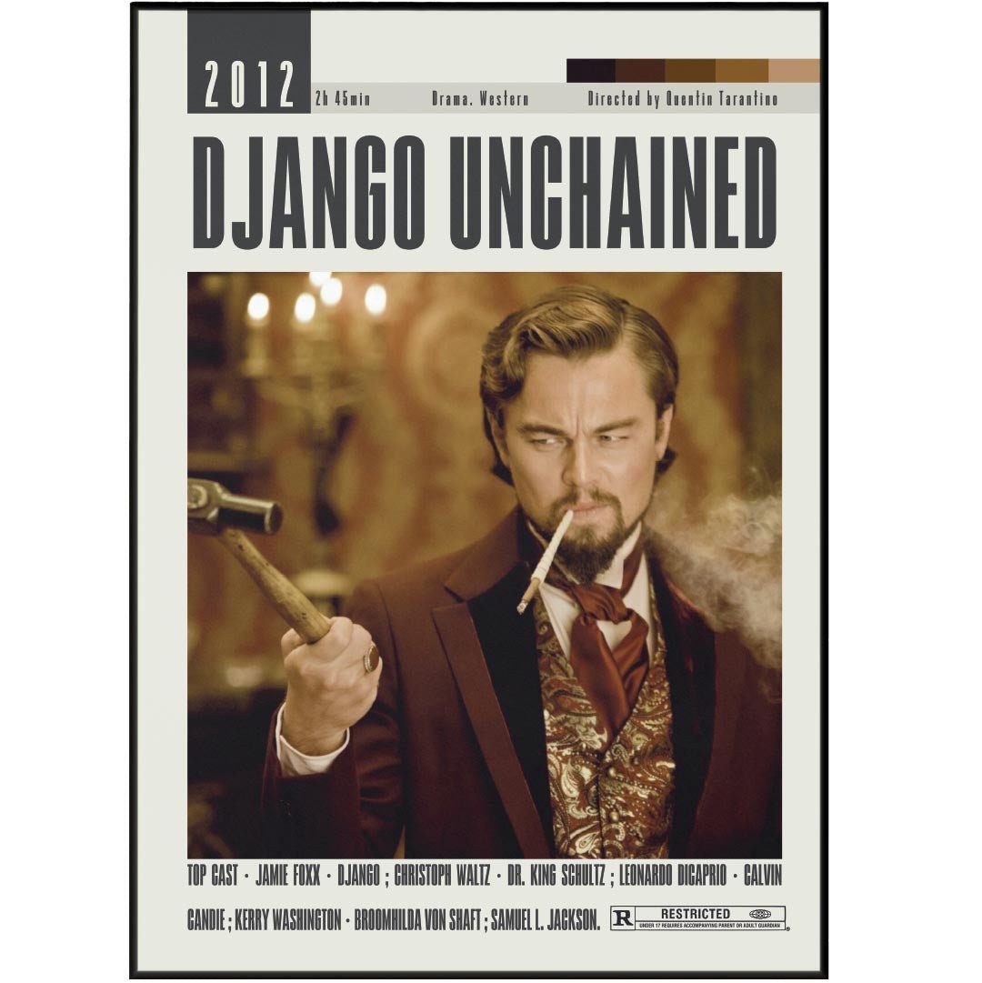 Django Unchained Poster | Quentin Tarantino Movies - 98typesModern Minimal Movies