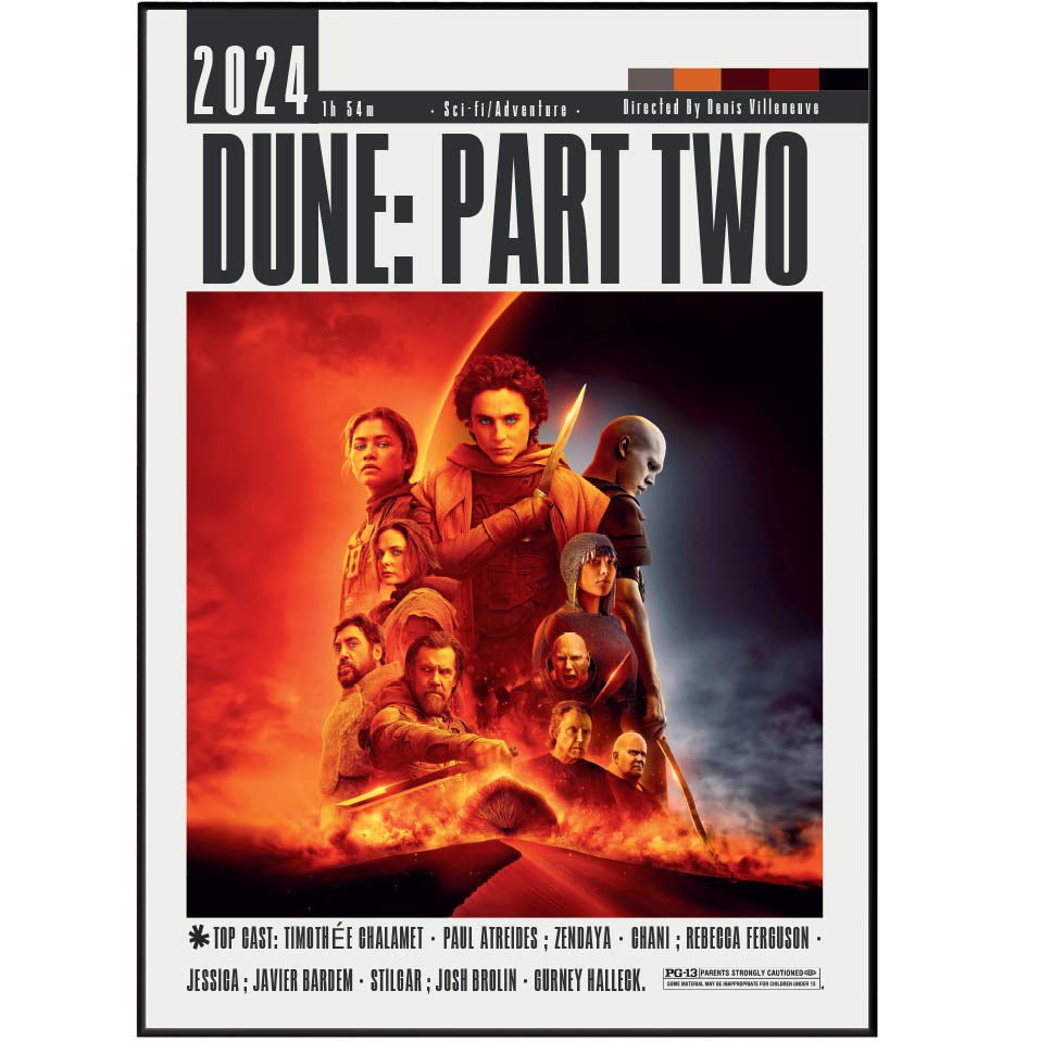 Dune Part Two Film Posters - 98typesModern Minimal Movies