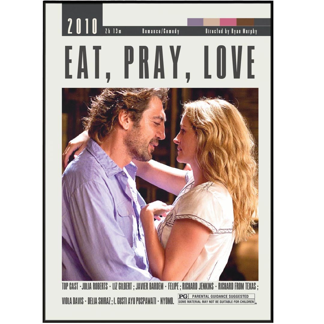 Eat Pray Love Poster | Ryan Murphy Movies - 98typesModern Minimal Movies