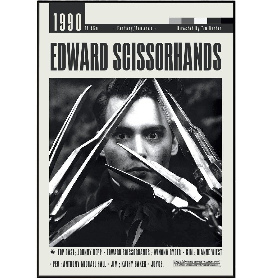 Edward Scissorhands (1990) Movie Poster - 98typesModern Minimal Movies