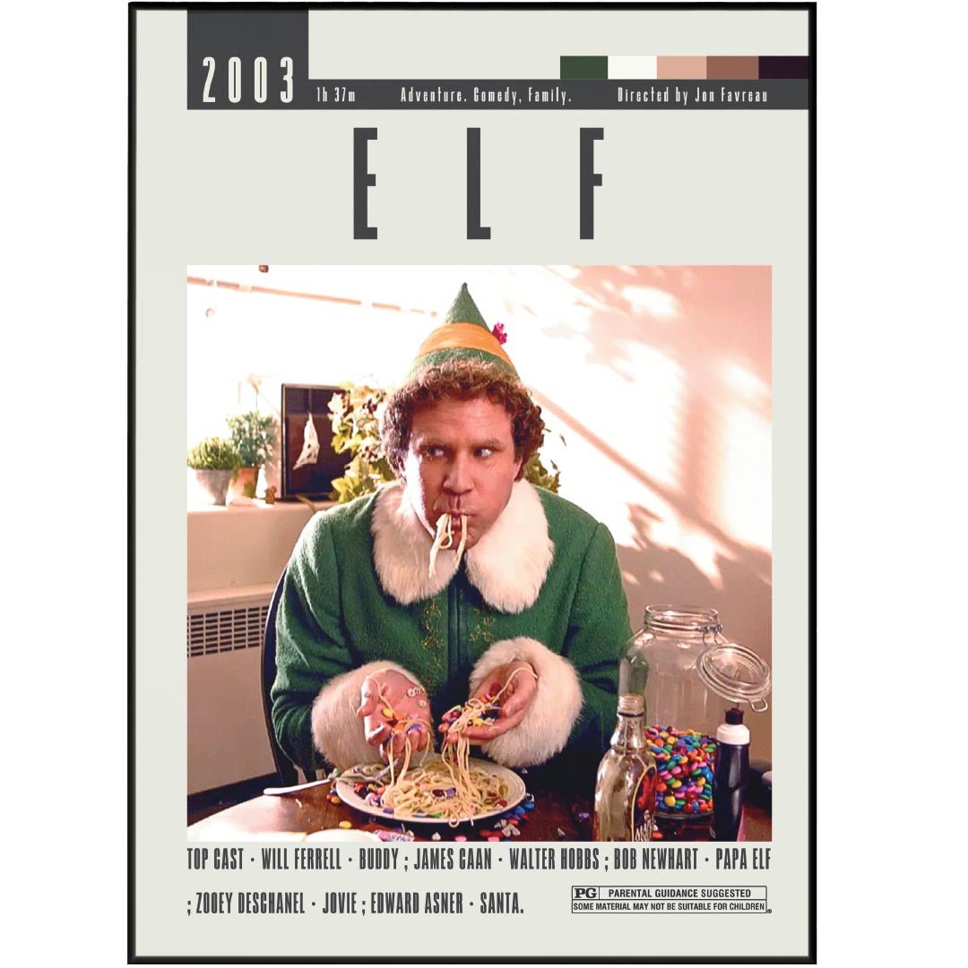 Elf Movie Poster | Jon Favreau Films - 98typesModern Minimal Movies