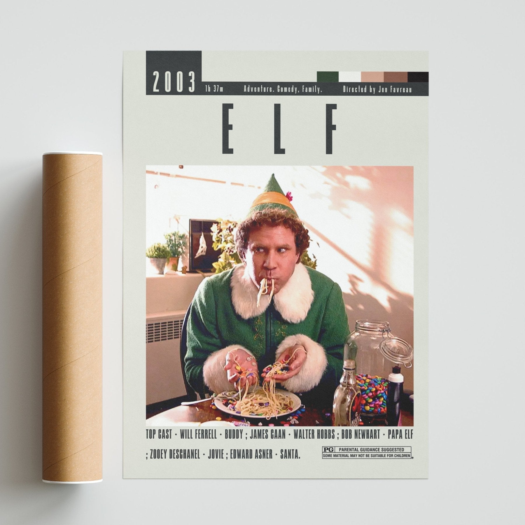 Elf Movie Poster | Jon Favreau Films - 98typesModern Minimal Movies