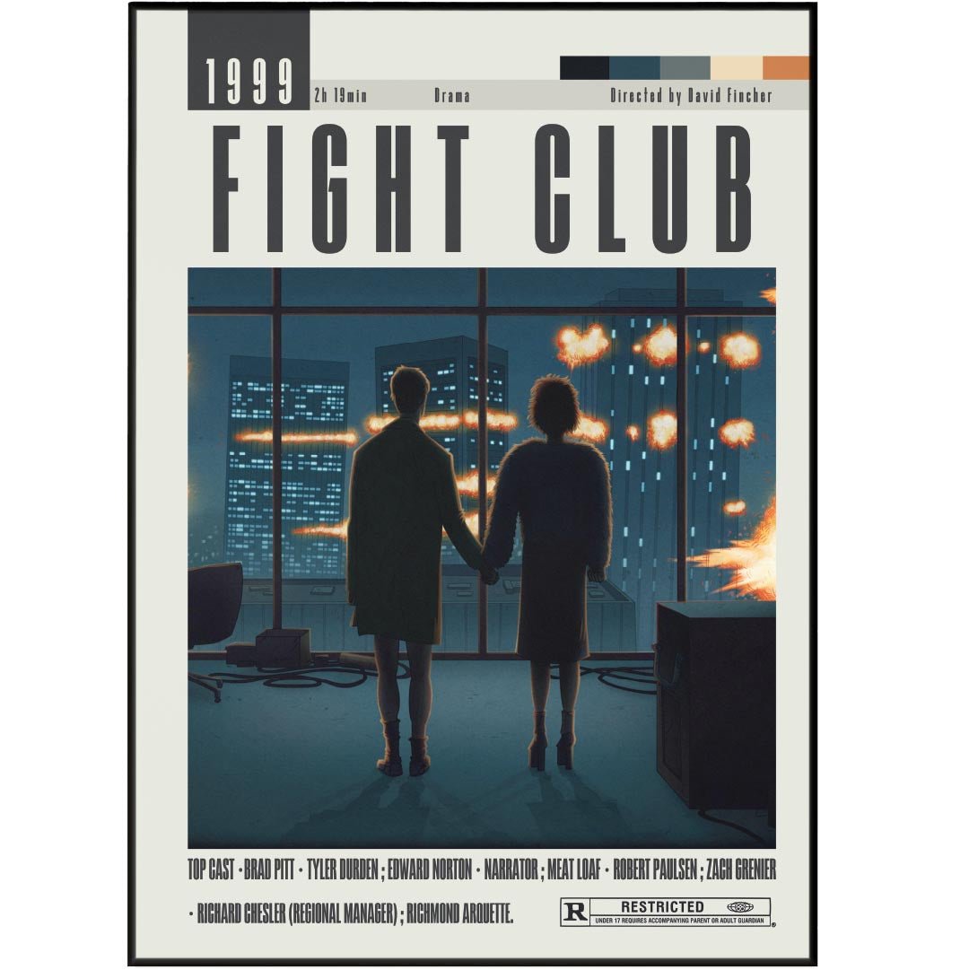 Fight Club Poster | David Fincher Movies - 98typesModern Minimal Movies