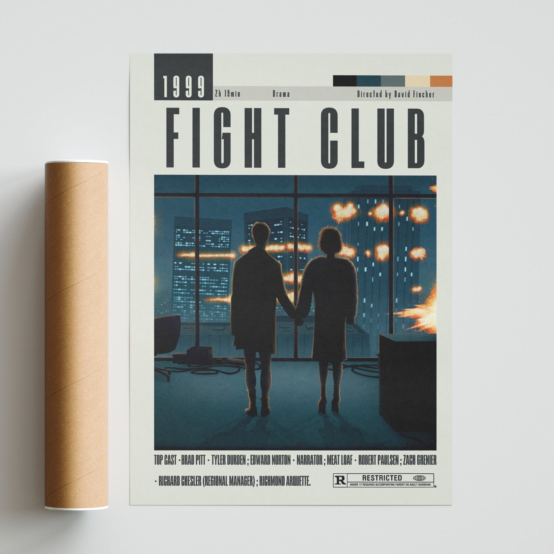 Fight Club Poster | David Fincher Movies - 98typesModern Minimal Movies