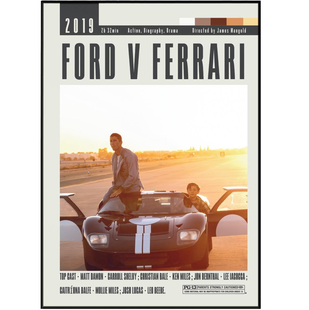 Ford v Ferrari Poster | James Mangold Movies - 98typesModern Minimal Movies