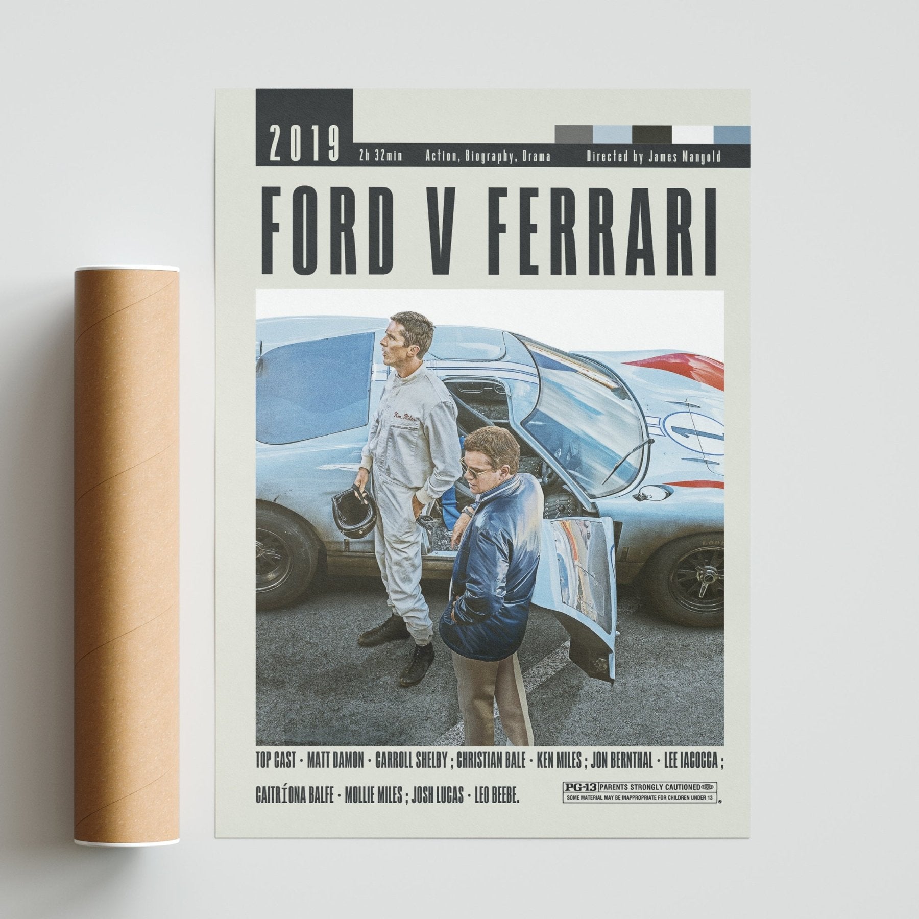 Ford v Ferrari Poster | James Mangold Movies - 98typesModern Minimal Movies