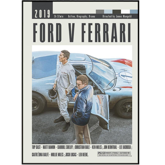 Ford v Ferrari Poster | James Mangold Movies - 98typesModern Minimal Movies