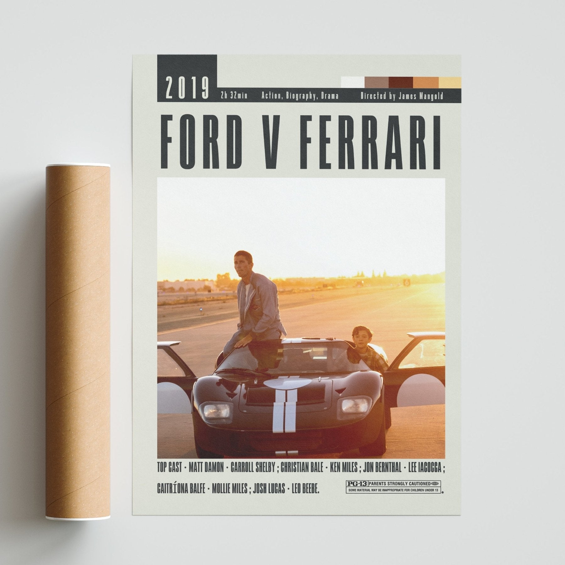 Ford v Ferrari Poster | James Mangold Movies - 98typesModern Minimal Movies