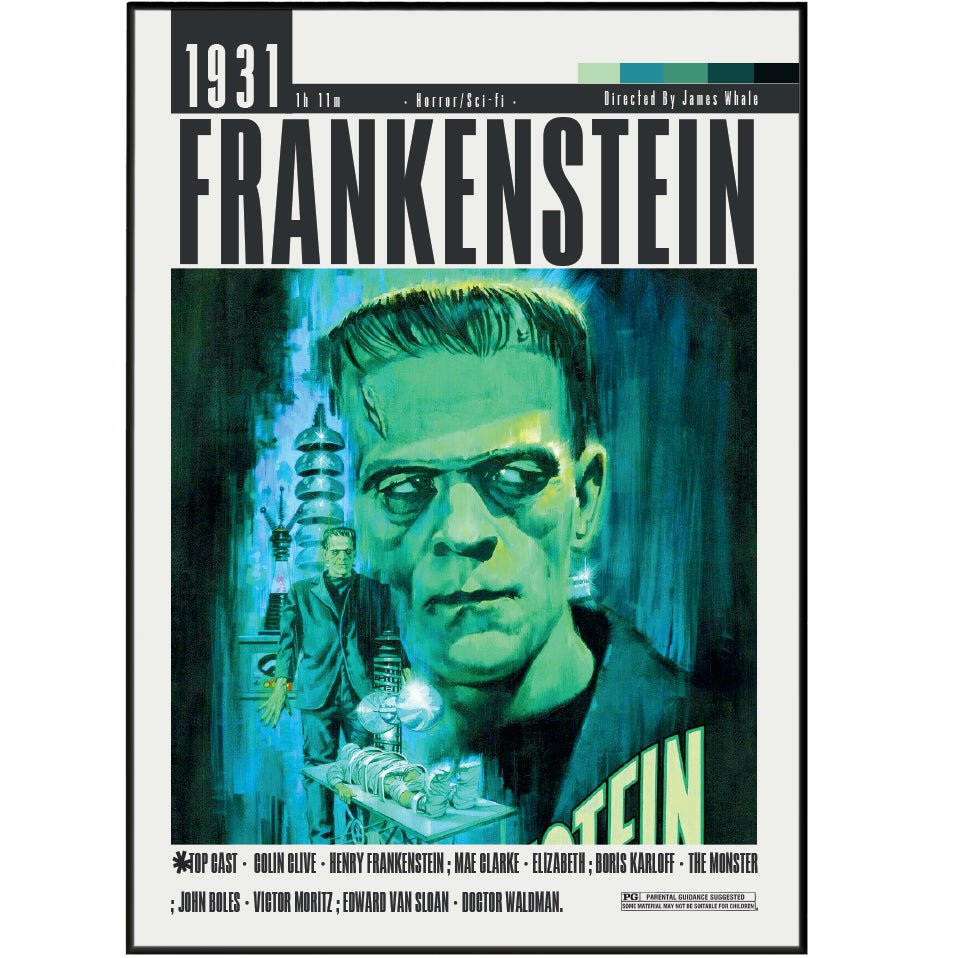 Frankenstein 1931 Films Posters - 98typesModern Minimal Movies